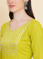 Walkover Salwar Suit in Lime Green Colour